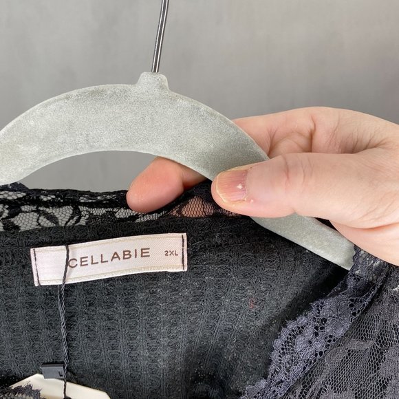 Cellabie Black Lace Top Blouse - Picture 3 of 4
